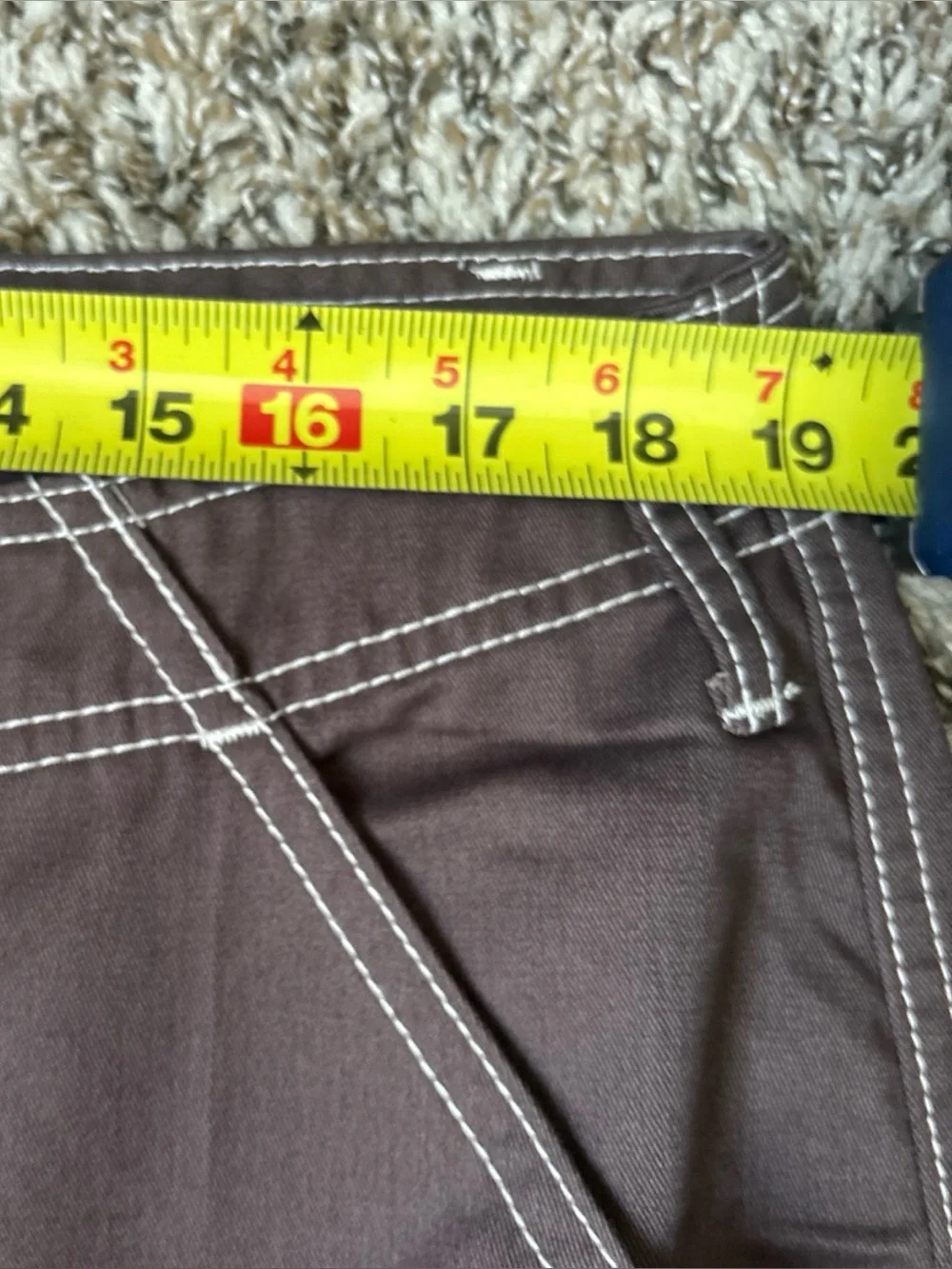 True Religion Men's Brown Cargo Pants with Contrast Stitching